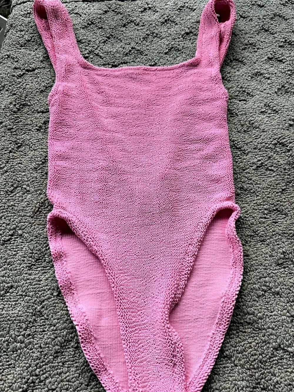 Hunza G Square Neck One Piece Pink Size G